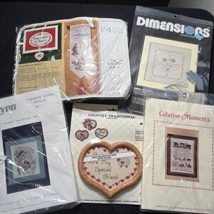 Bundle Of 5 Mixed Cross Stick Patterns All New Vintage